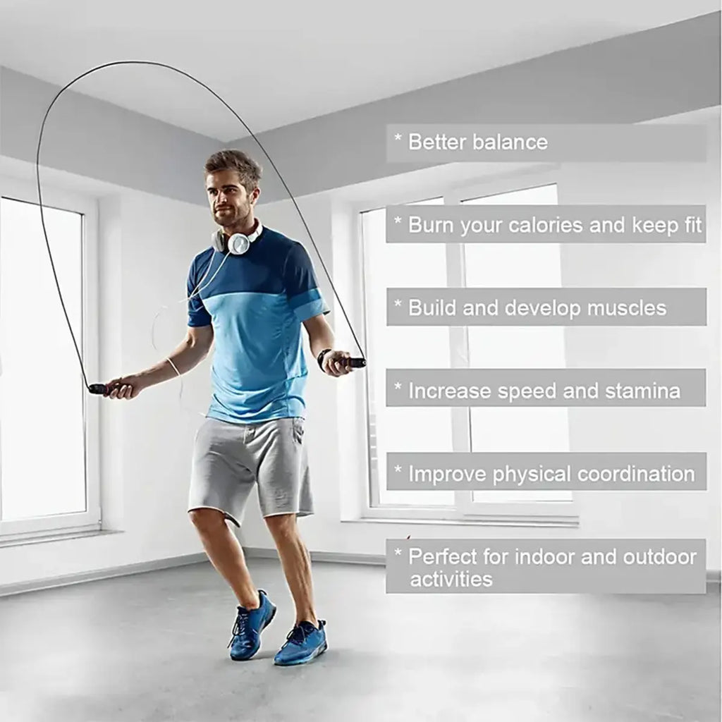 Adjustable Speed Steel Wire Jump Rope, Fitness Training Home Sports Equipment