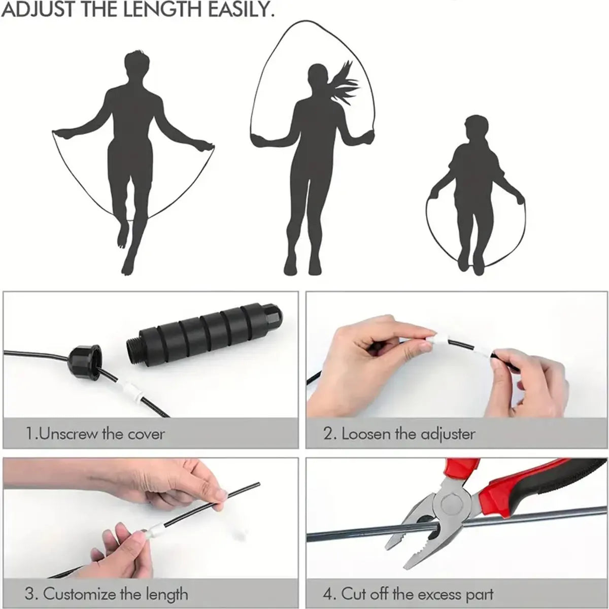 Adjustable Speed Steel Wire Jump Rope, Fitness Training Home Sports Equipment