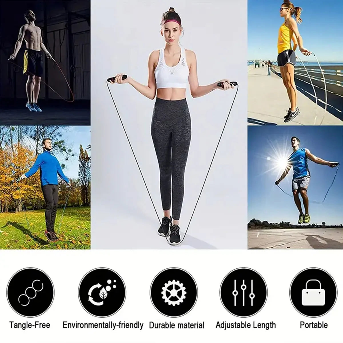 Adjustable Speed Steel Wire Jump Rope, Fitness Training Home Sports Equipment